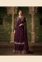 Purple georgette embroidered sharara suit with jacket  70004
